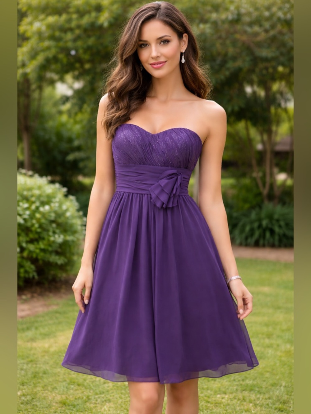 Alfred Angelo Fancy Flowy Strapless Dress Size 10